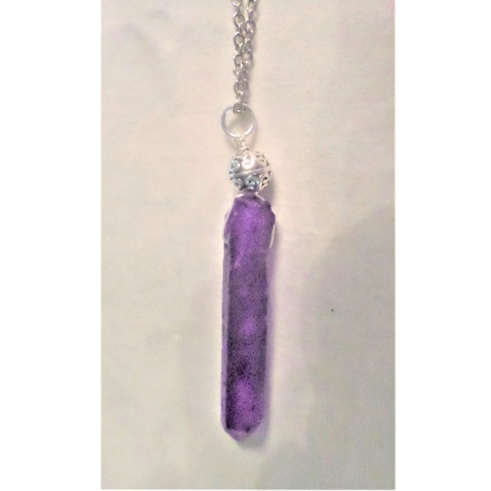 PASSION PURPLE CRYSTAL on fine link 19"-22" chain